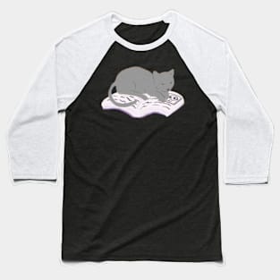 Witchy Kitty Sleeping Baseball T-Shirt